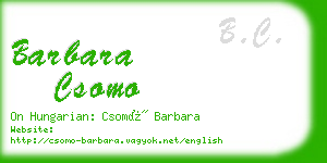 barbara csomo business card